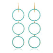 Turquoise 3 Open Circle Drop Earrings