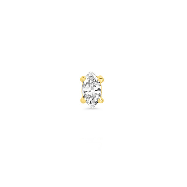 Single Marquise-Cut Diamond Stud
