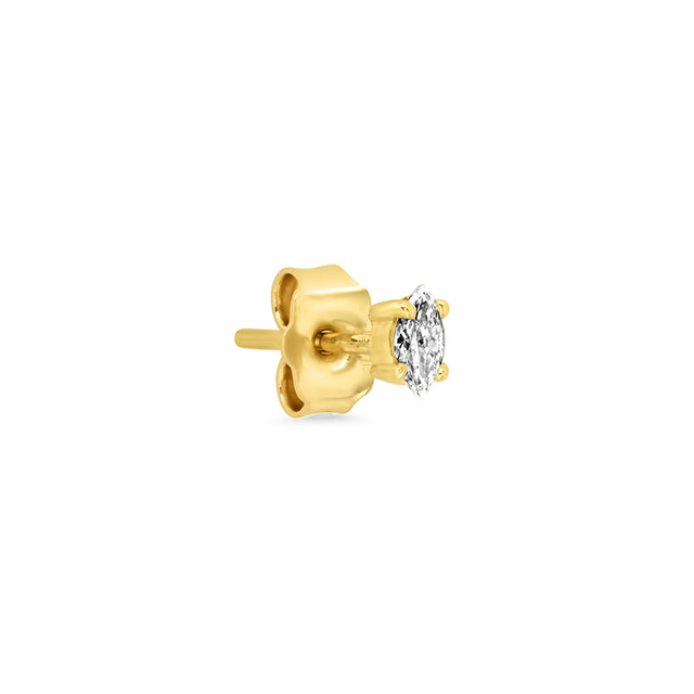 Single Marquise-Cut Diamond Stud