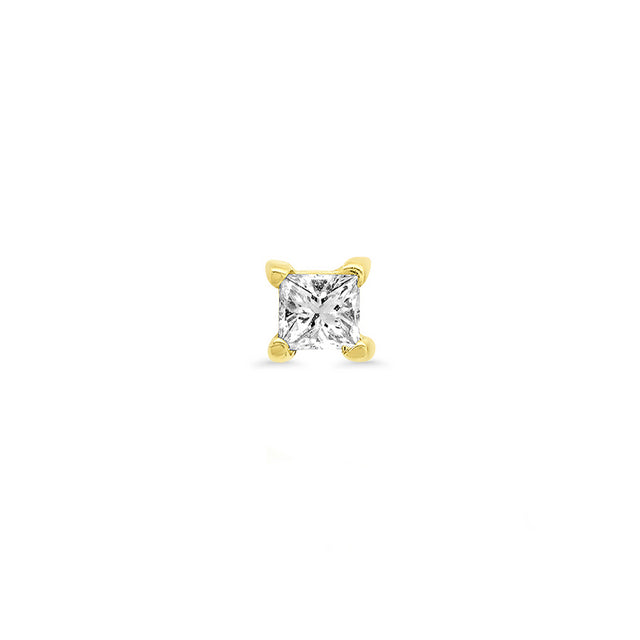 Single Princess-Cut Diamond Stud