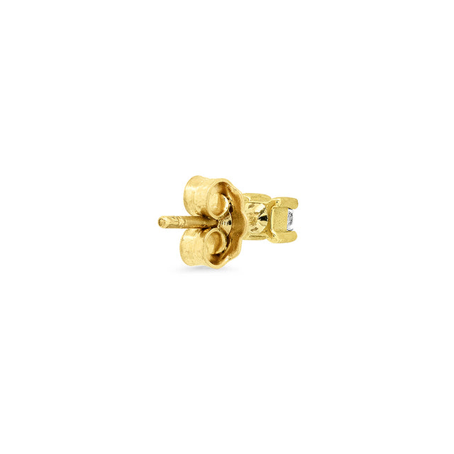 Single Princess-Cut Diamond Stud
