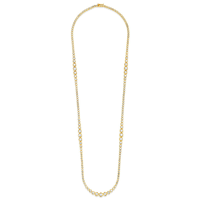 28 Inch Long Graduated Diamond Tennis Necklace