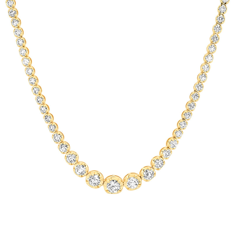 28 Inch Long Graduated Diamond Tennis Necklace