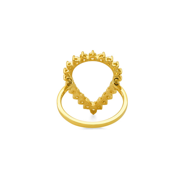 3-Prong Diamond Open Teardrop Ring