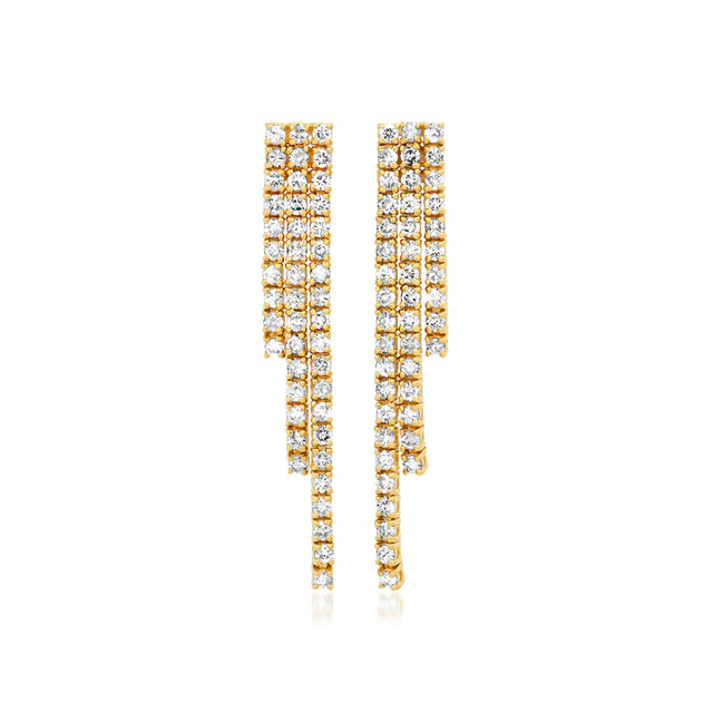 Cascading 4-Prong Diamond Tennis Studs