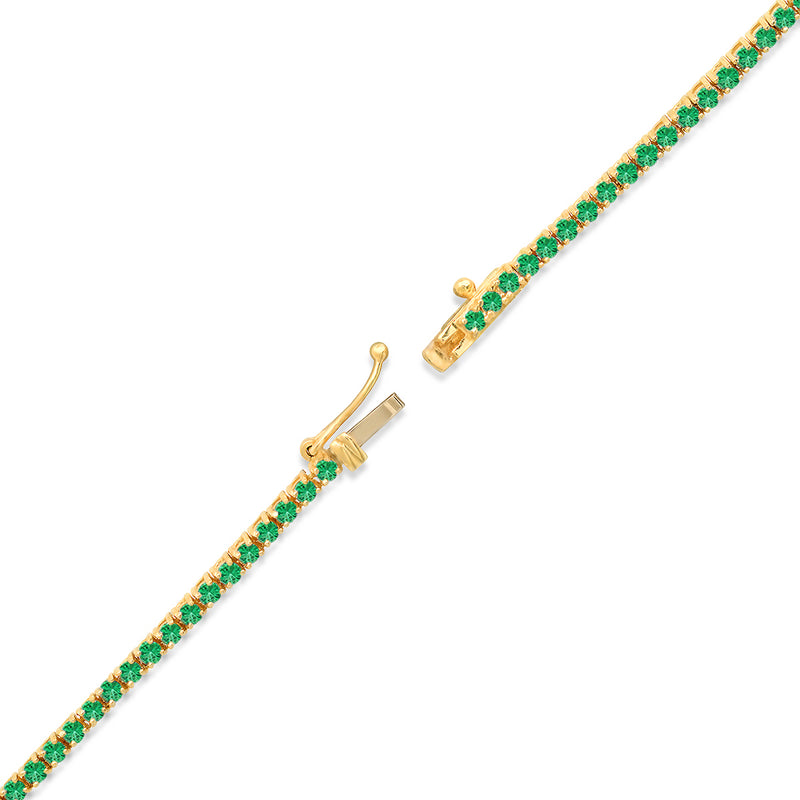 Emerald 4-Prong Tennis Necklace