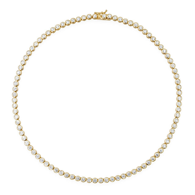 Luxe Diamond Bezel Tennis Necklace