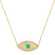 Medium Evil Eye Necklace with Emerald Center