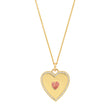 Heart Pendant Necklace with Pink Tourmaline Center and Diamonds