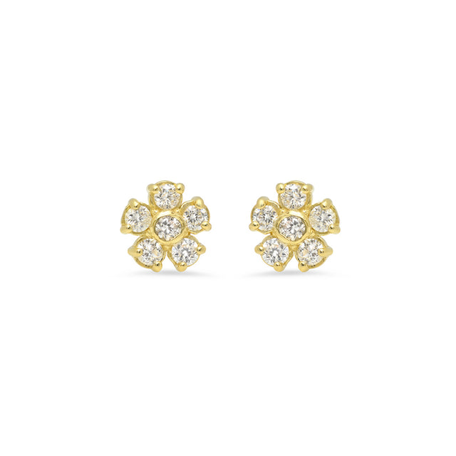 Diamond Flower Studs