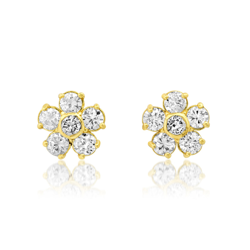 Large Diamond Flower Studs