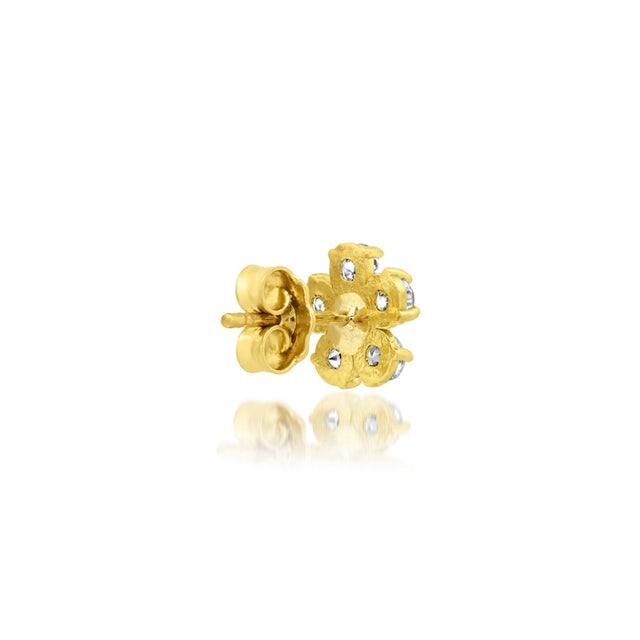 Large Diamond Flower Studs with Turquoise Center
