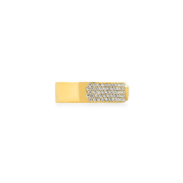 Wide Diamond Ellen Band with Heart-Cut Diamond Accent