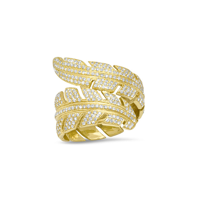 Diamond Wrap Leaf Ring