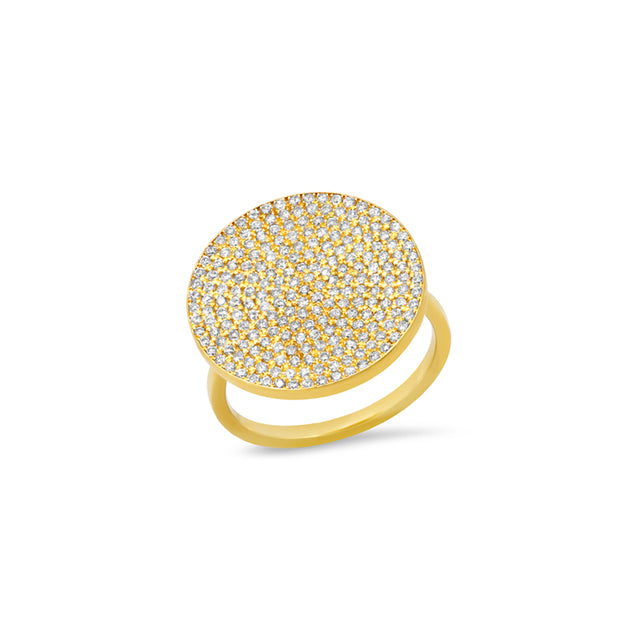 Large Diamond Circle Ring