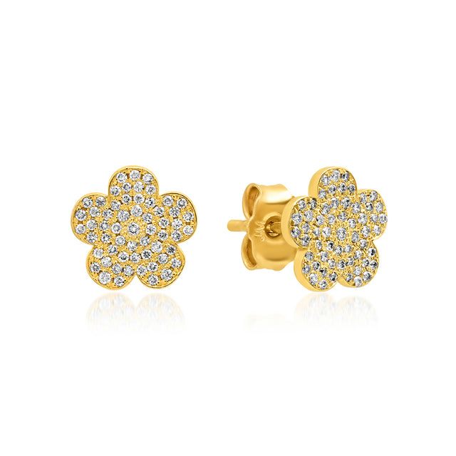 Large Diamond Daisy Studs