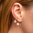Large Diamond Flower Drop Earrings