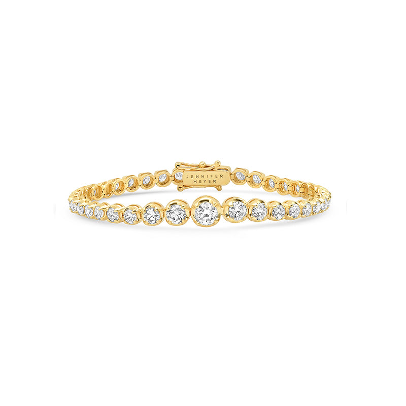 Large Graduated Diamond Tennis Bracelet