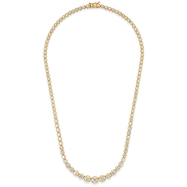 Large Graduated Diamond Tennis Necklace