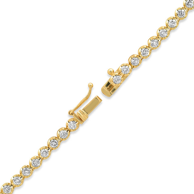 Large Graduated Diamond Tennis Necklace