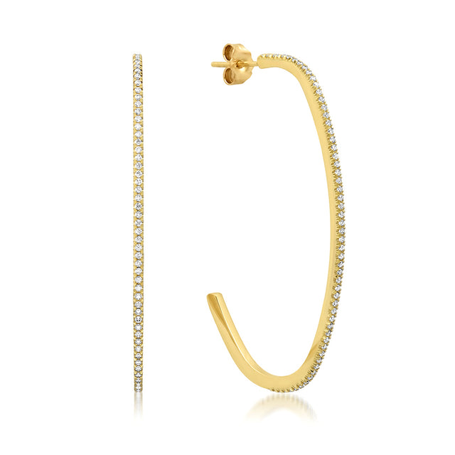 Large Diamond Elongated Edith Hoops