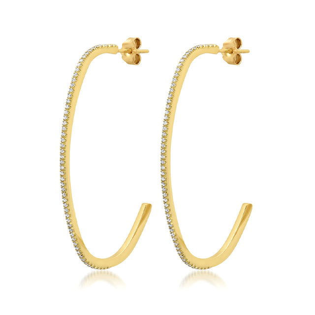 Large Diamond Elongated Edith Hoops