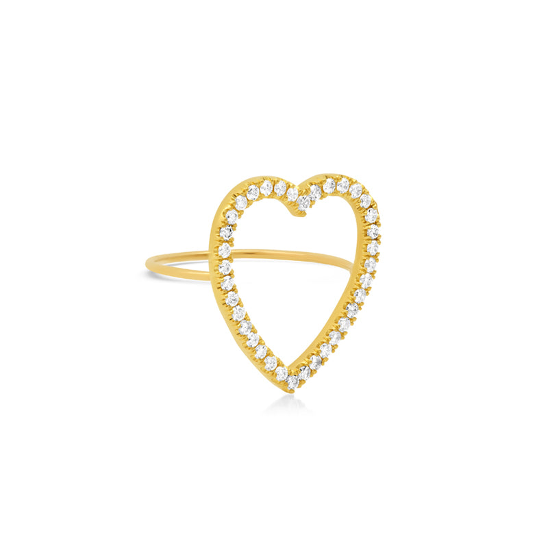 Diamond Large Open Heart Ring