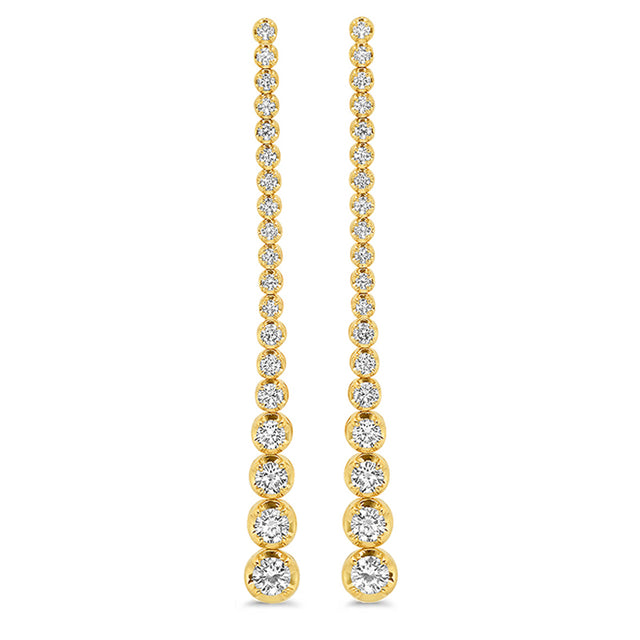Long Graduated Diamond Tennis Studs