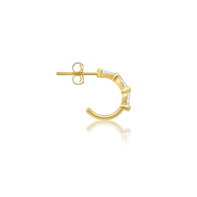 Mini Marquise-Cut Diamond Hoops