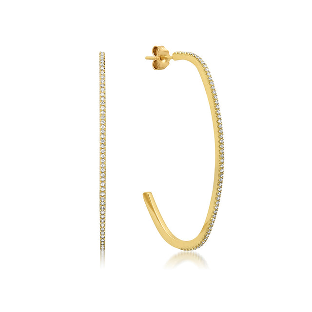 Medium Diamond Elongated Edith Hoops