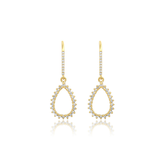 3-Prong Diamond Mini Open Teardrop Earrings