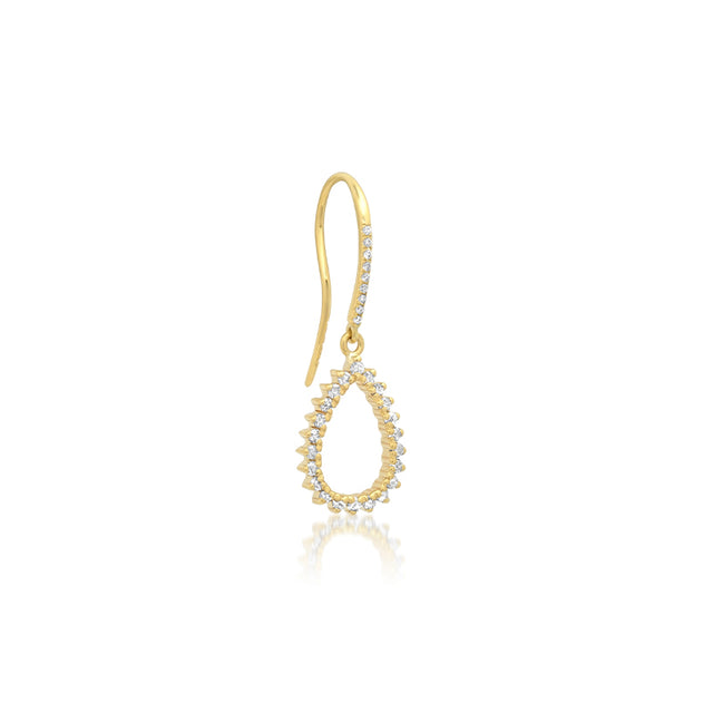 3-Prong Diamond Mini Open Teardrop Earrings