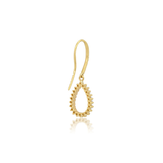 3-Prong Diamond Mini Open Teardrop Earrings