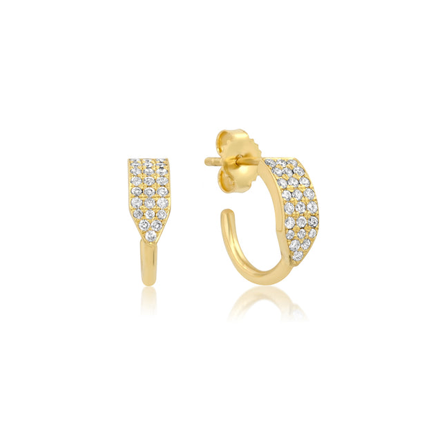 Mini Triple Diamond Row Hoops