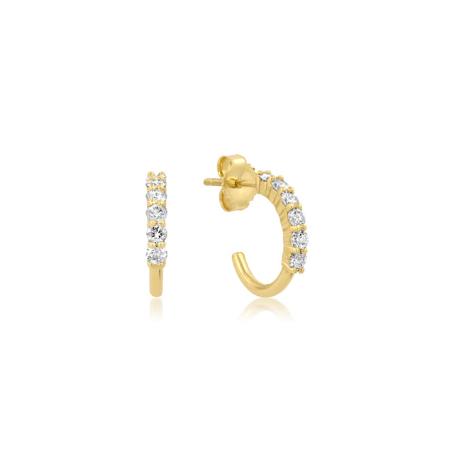 4-Prong Diamond Mini Hoops