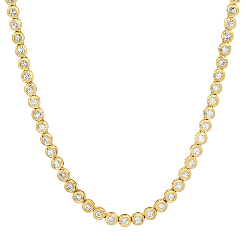 Diamond Mini Bezel Tennis Necklace