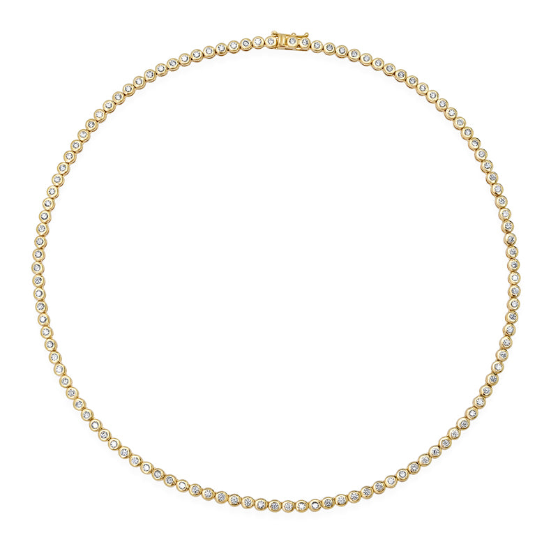 Diamond Mini Bezel Tennis Necklace