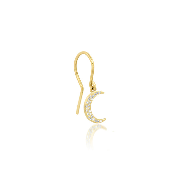 Mini Diamond Carson Moon Drop Earrings