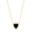 Mini Onyx Inlay Heart Necklace with Diamonds