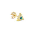 Opal Inlay Triangle Studs with Diamonds