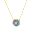 Mini Red Boulder Opal and Diamond Inlay Evil Eye Necklace