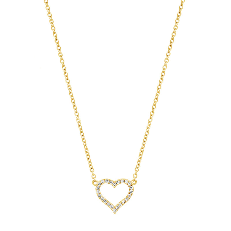 Diamond Small Open Heart Necklace