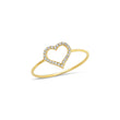 Diamond Small Open Heart Ring