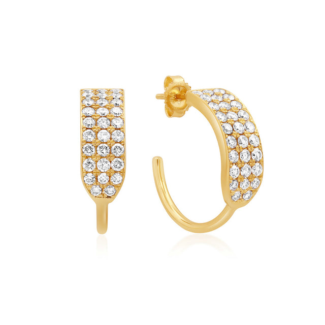 Small Triple Diamond Row Hoops