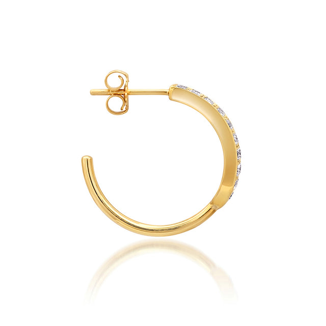 Small Triple Diamond Row Hoops