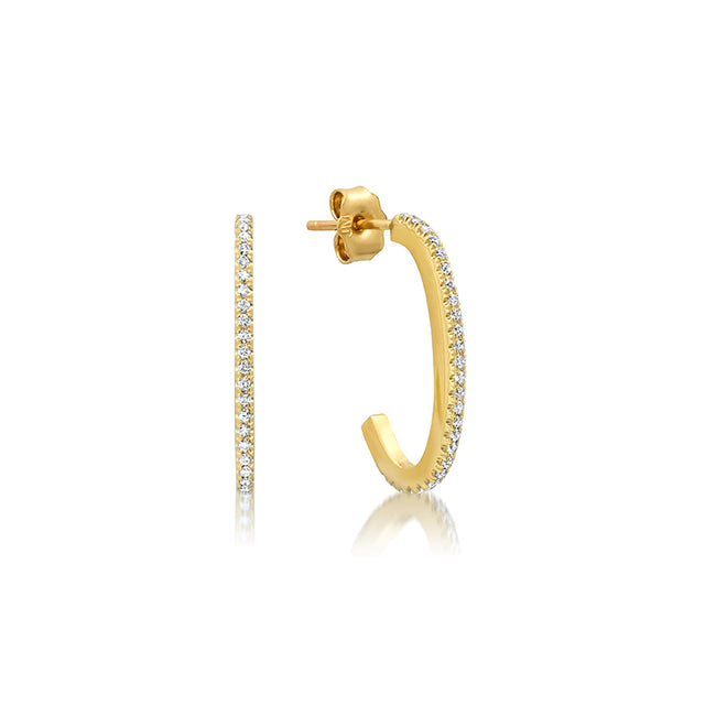 Small Diamond Elongated Edith Hoops