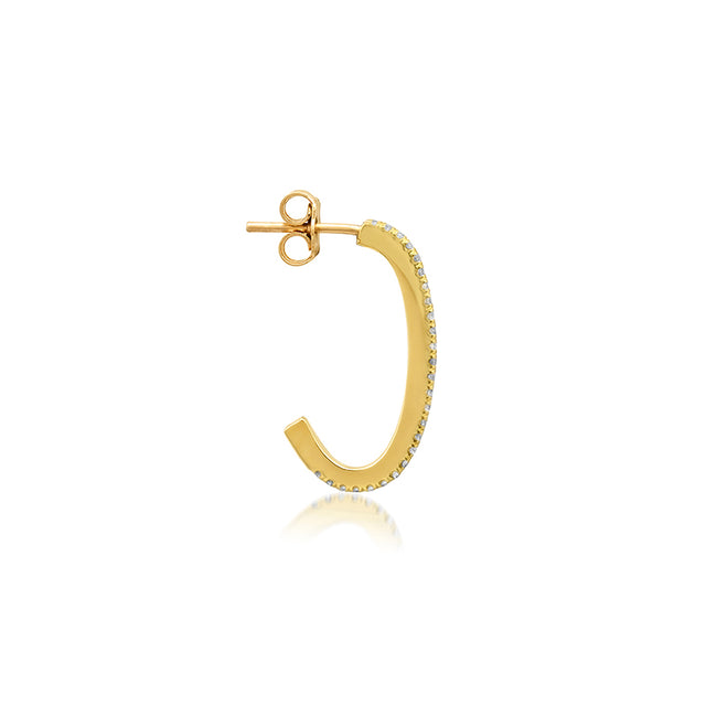 Small Diamond Elongated Edith Hoops