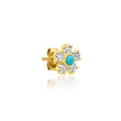 Large Diamond Flower Studs with Turquoise Center