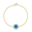 Mini Turquoise Inlay Evil Eye Bracelet with Diamonds