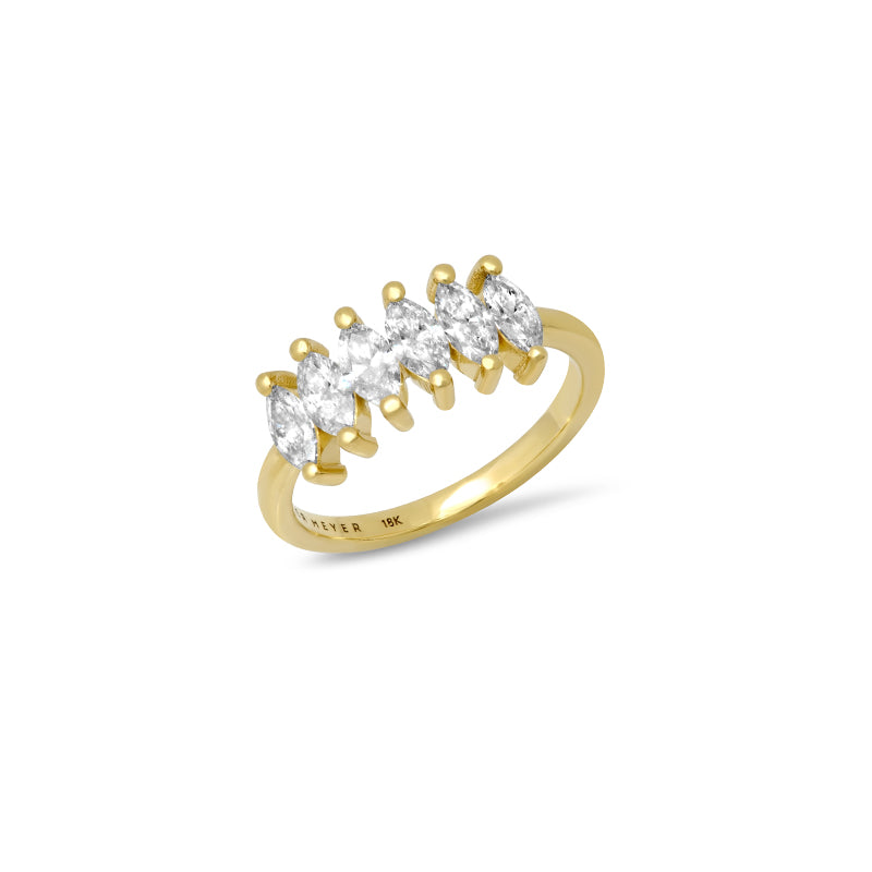 Vertical Marquise-Cut Diamond Ring